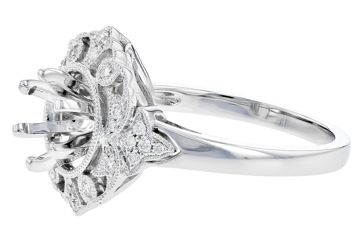 Allison Kaufman Diamond Engagement Ring Semi-Mount in 14K White Gold, 0.15 ctw (L7788), alternate view
