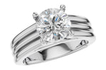 Allison Kaufman Diamond Engagement Ring Semi-Mount in 14K White Gold, 0.04 ctw (L7919)