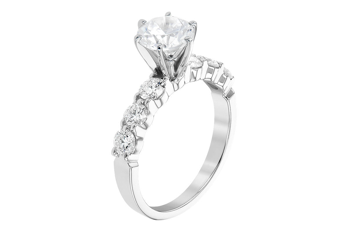Allison Kaufman Diamond Engagement Ring Semi-Mount in 14K White Gold, 0.85 ctw, alternate view