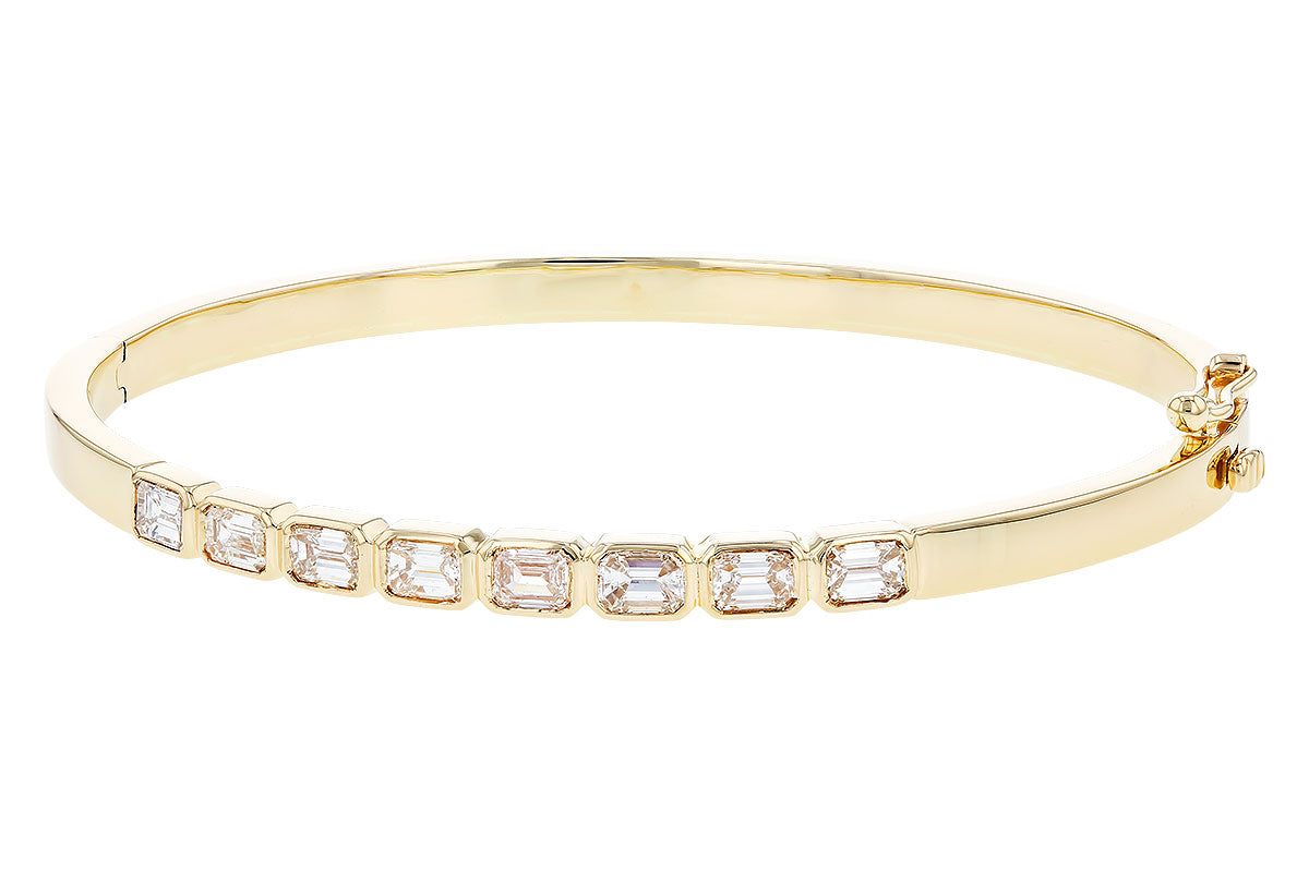 Allison Kaufman Fancy-Cut Diamond Bangle Bracelet in 14K Yellow Gold, 2.00 ctw, alternate view