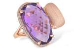 Allison Kaufman Amethyst & Diamond Ring in 14K Rose Gold, 7.14 ctw