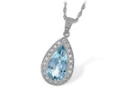 Allison Kaufman Aquamarine & Diamond Necklace in 14K White Gold, 2.55 ctw