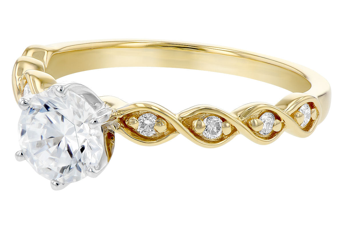 Allison Kaufman Diamond Engagement Ring Semi-Mount in 14K Yellow Gold, 0.11 ctw (L7742), alternate view