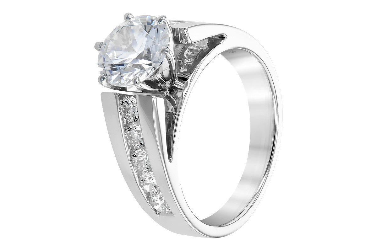 Allison Kaufman Diamond Engagement Ring Semi-Mount in 14K White Gold, 0.76 ctw, alternate view