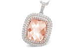 Allison Kaufman Morganite & Diamond Necklace in 14K Two-Tone Gold, 4.66 ctw