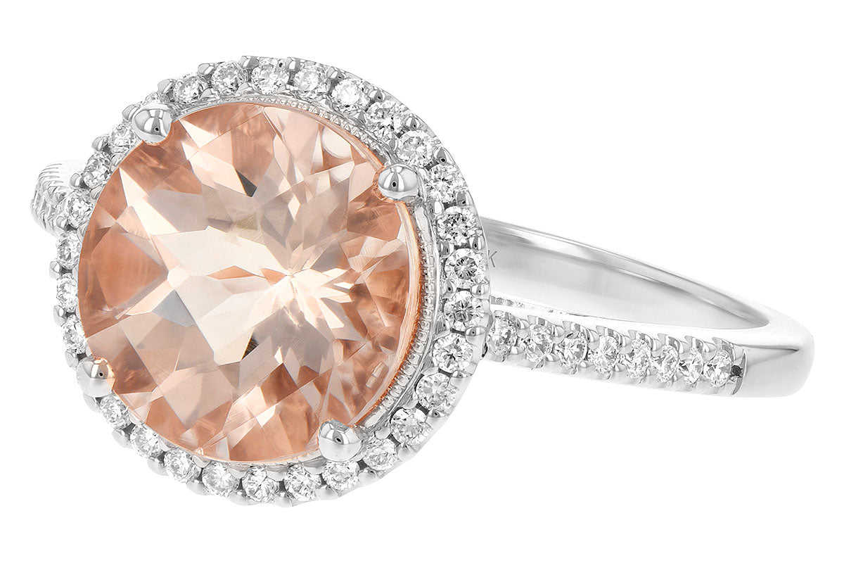 Allison Kaufman Morganite & Diamond Ring in 14K White Gold, 2.30 ctw, alternate view