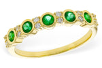 Allison Kaufman Emerald & Diamond Wedding Band in 14K Yellow Gold, 0.40 ctw