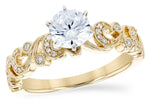 Allison Kaufman Diamond Engagement Ring Semi-Mount in 14K Yellow Gold, 0.12 ctw (L7750)