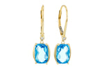 Allison Kaufman Blue Topaz & Diamond Earrings in 14K Yellow Gold, 3.85 ctw