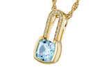 Allison Kaufman Blue Topaz & Diamond Necklace in 14K Yellow Gold, 0.95 ctw (N8832), alternate view