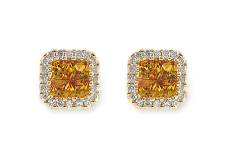 Allison Kaufman Yellow Sapphire & Diamond Earrings in 14K Yellow Gold, 1.02 ctw