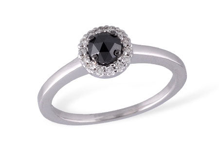 Allison Kaufman Black Diamond Ring in 14K White Gold, 0.44 ctw