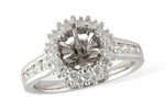 Allison Kaufman Diamond Engagement Ring Semi-Mount in 14K White Gold, 0.81 ctw
