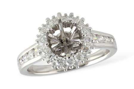 Allison Kaufman Diamond Engagement Ring Semi-Mount in 14K White Gold, 0.81 ctw