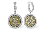 Allison Kaufman Multi-color Diamond Earrings in 14K White Gold, 2.40 ctw