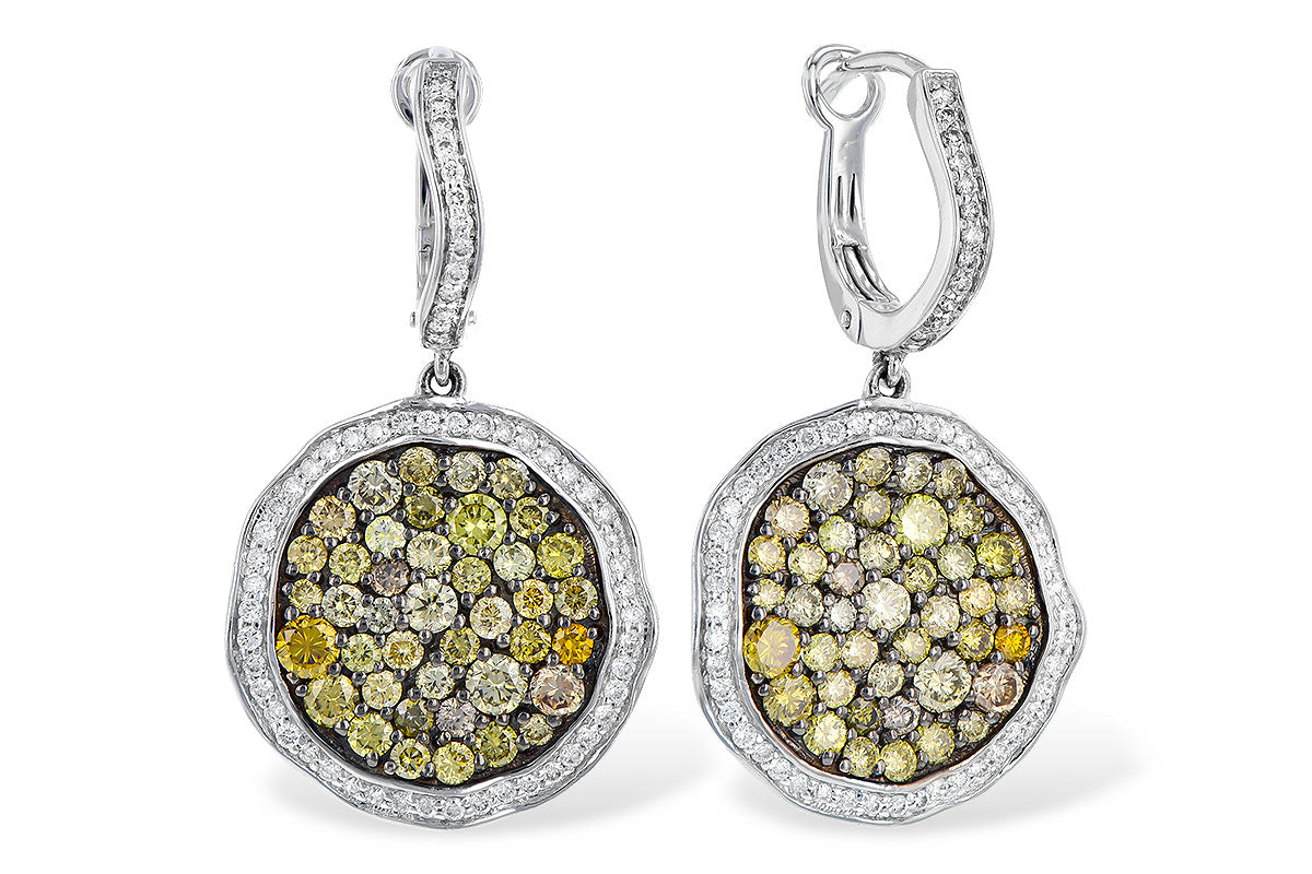 Allison Kaufman Multi-color Diamond Earrings in 14K White Gold, 2.40 ctw