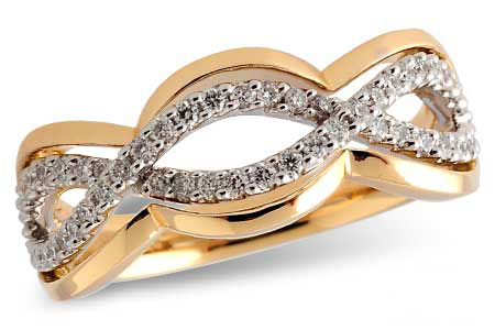 Allison Kaufman Diamond Wedding Band in 14K Yellow & White Gold, 0.32 ctw (W1893)