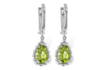 Allison Kaufman Peridot Earrings in 14K White Gold, 1.65 ctw