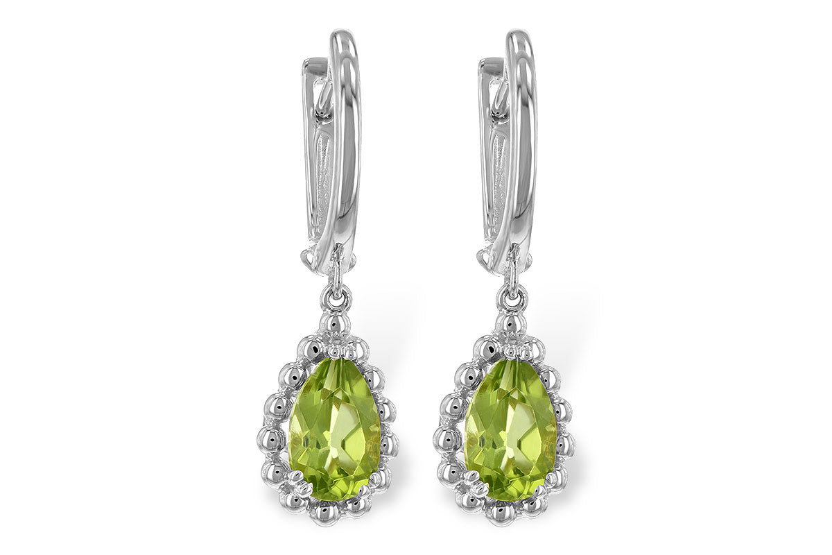 Allison Kaufman Peridot Earrings in 14K White Gold, 1.65 ctw