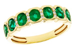 Allison Kaufman Emerald & Diamond Wedding Band in 14K Yellow Gold, 1.22 ctw