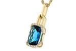 Allison Kaufman London Blue Topaz & Diamond Necklace in 14K Yellow Gold, 3.90 ctw, alternate view