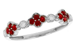 Allison Kaufman Ruby & Diamond Wedding Band in 14K White Gold, 0.30 ctw