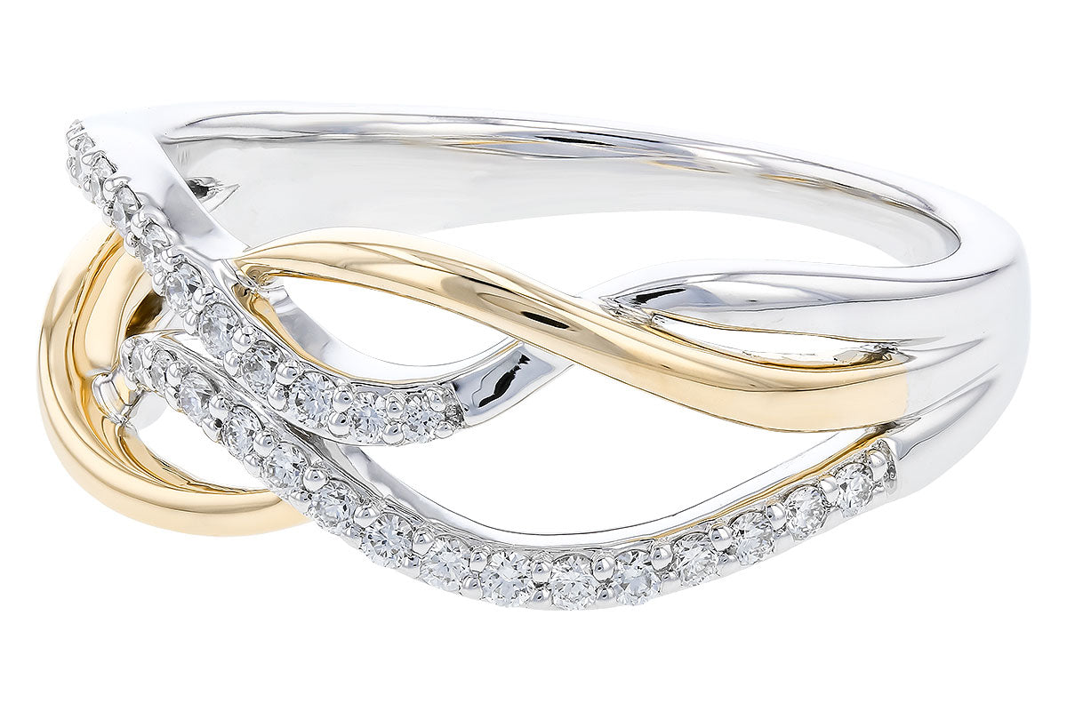 Allison Kaufman Diamond Ring in 14K Yellow & White Gold, 0.20 ctw (D5911), alternate view
