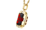 Allison Kaufman Garnet & Diamond Necklace in 14K Yellow Gold, 3.82 ctw, alternate view