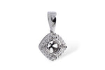 Allison Kaufman Diamond Pendant Semi-Mount in 14K White Gold, 0.18 ctw