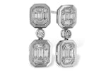 Allison Kaufman Baguette Diamond Earrings in 14K White Gold, 0.45 ctw