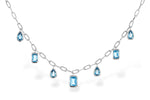 Allison Kaufman Blue Topaz Necklace in 14K White Gold, 4.10 ctw