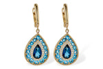 Allison Kaufman Blue Topaz & Diamond Earrings in 14K Yellow Gold, 3.32 ctw