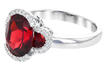 Allison Kaufman Garnet & Diamond Ring in 14K White Gold, 3.45 ctw, alternate view