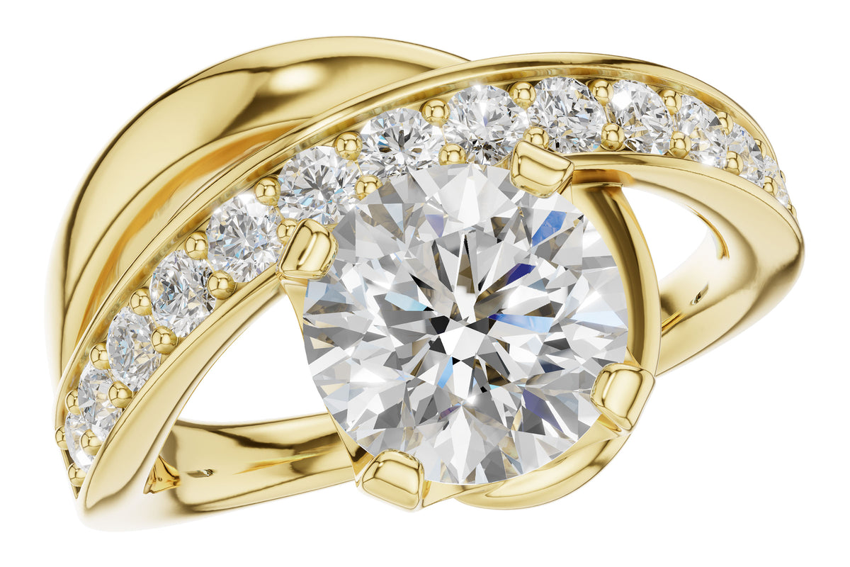Allison Kaufman Diamond Engagement Ring Semi-Mount in 14K Yellow Gold, 0.50 ctw (L7925)