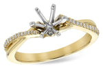 Allison Kaufman Diamond Engagement Ring Semi-Mount in 14K Yellow Gold, 0.12 ctw (L7766)