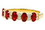 Allison Kaufman Ruby & Diamond Wedding Band in 14K Yellow Gold, 1.80 ctw, alternate view