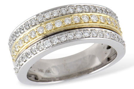 Allison Kaufman Diamond Wedding Band in 14K Two-Tone Gold, 0.74 ctw