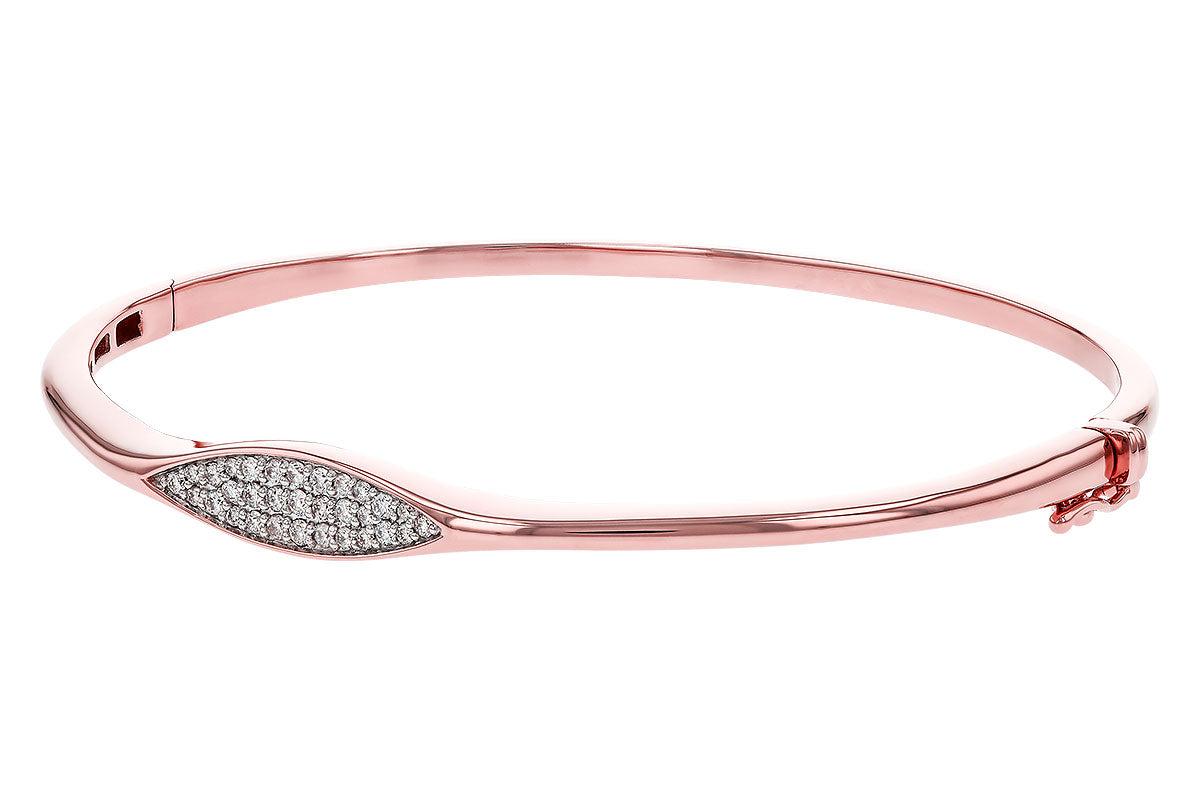 Allison Kaufman Diamond Bangle Bracelet in 14K Rose Gold, 0.25 ctw, alternate view