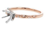 Allison Kaufman Diamond Engagement Ring Semi-Mount in 14K Rose Gold, 0.05 ctw, alternate view