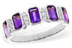 Allison Kaufman Amethyst & Diamond Ring in 14K White Gold, 1.30 ctw