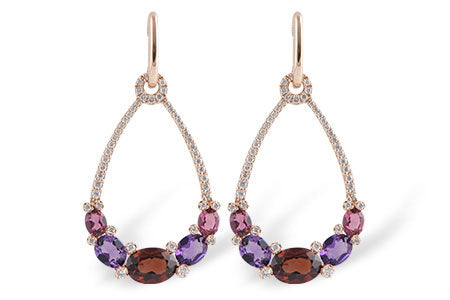 Allison Kaufman Multi-Gemstone & Diamond Earrings in 14K Rose Gold, 3.98 ctw