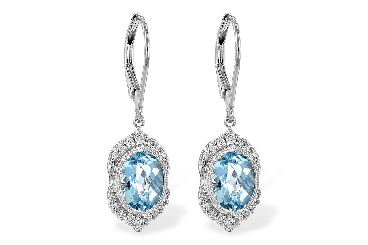 Allison Kaufman Aquamarine & Diamond Earrings in 14K White Gold, 2.43 ctw