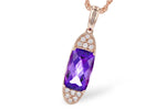 Allison Kaufman Amethyst & Diamond Necklace in 14K Rose Gold, 1.70 ctw (N8350)