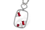 Allison Kaufman Ruby & Diamond Necklace in 14K White Gold, 0.44 ctw