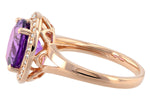 Allison Kaufman Amethyst & Diamond Ring in 14K Rose Gold, 3.77 ctw, alternate view