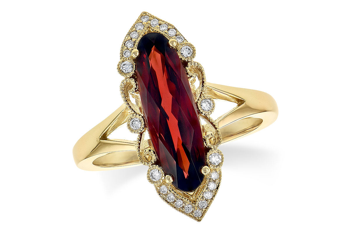Allison Kaufman Garnet & Diamond Ring in 14K Yellow Gold, 2.70 ctw