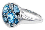 Allison Kaufman Blue Topaz & Diamond Ring in 14K White Gold, 1.96 ctw, alternate view