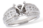 Allison Kaufman Diamond Engagement Ring Semi-Mount in 14K White Gold, 0.75 ctw (L7610)