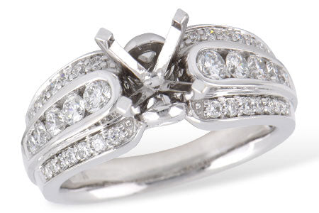 Allison Kaufman Diamond Engagement Ring Semi-Mount in 14K White Gold, 0.75 ctw (L7610)