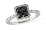 Allison Kaufman Black Diamond Ring in 14K White Gold, 0.58 ctw